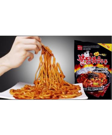 CNMART Wang Hot Chicken Udon Korean Style Stir Fried Noodle 442g (Pack of 4) - Buy Online on SooperMarket.com