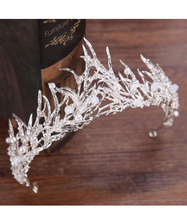 Miranda's Bridal Women's Pearl Crown Tiara Headband for Pageants and Bridal Shoots - Buy Online on SooperMarket.com