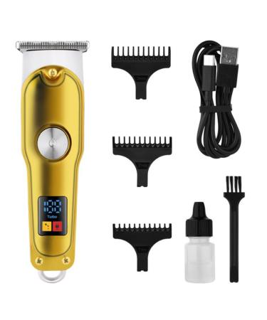 Hair Clipper Rechargeable Hair Clipper with Guide Combs Cordless Barber Grooming Sets Gold Metal Incisive Lightweight Electric Hair Trimmer for Home Use 500mAh