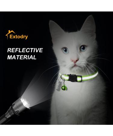 Extodry Reflective Cat Collar Set - 8 Pieces with Name Address Tags & Safety Lock | Adjustable Kitten Collars (6-9) | Personalized Pet Accessories (15-23cm) - International Shipping Available - Buy Online on SooperMarket.com