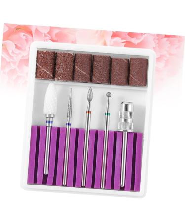 POPETPOP 1 Set Nail Gel Electrical Tools Acrylic Nail Tools Pedicure Bits Nail Art Equipment Nail Drill Heads Nail Drill Bits 5 Piece Set Grinding Head Nail File Brightener Purple Grid 4.50X0.30X0.30CM Purple - Buy Online on SooperMarket.com