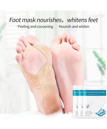 Foot Mask - 4 Pairs Peeling & Moisturizing Socks for Dry Cracked Feet | Spa Treatment for Men & Women | Gentle Corn Removal - Buy Online on SooperMarket.com