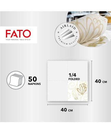Fato Airlaid Dry Paper Napkins - Textile Effect 50 Pack 40x40 cm | Boulevard Decor - International Shipping - Buy Online on SooperMarket.com
