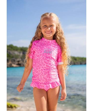 Juja UV Protective Bathing Shirt for Kids Short Sleeve Swimwear for Boys & Girls Blocks 98% UVA/UVB Rays Eco-Friendly Recycled PET Pink Animal Design (Size 98-104) - Buy Online on SooperMarket.com