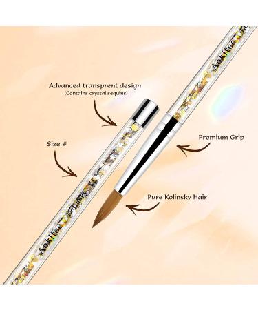 Premium #14 Kolinsky Sable Acrylic Nail Brush - Zobelhaar Nail Art Tool for Gel Manicure & Polish - Buy Online on SooperMarket.com