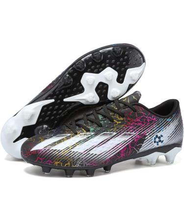 Roking Soccer Shoes for Men - Microfiber Cleats with Stollen Spikes for Artificial Turf & Outdoor Sports - Size 39 EU - Black - Buy Online on SooperMarket.com