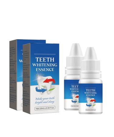 2pcs 10ml Teeth Whitening Essence Removes Plaque Stains Tooth Bleaching Cleaning Serum White Teeth Temporary Teeth Whitening Liquid