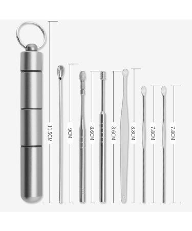 6pcs Stainless Steel Earwax Removal Kit | Ear Curette & Wax Remover Tool with Storage Bin - Buy Online on SooperMarket.com