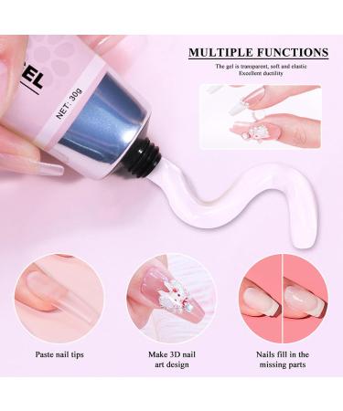Teksome Solid Nail Gel Glue | Press On Nail Glue | Long Lasting Strong Adhesive Fake Acrylic Nails Extension Glue With Remover For Fake Nail Tips Lamp Curing Needed - Buy Online on SooperMarket.com