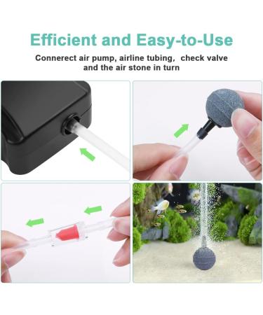 Flintronic Quiet Aquarium Air Pump - Oxygen Pump Kit with Hose & Air Stone for 5-300L Fish Tanks - Mini Rental 3W - Buy Online on SooperMarket.com
