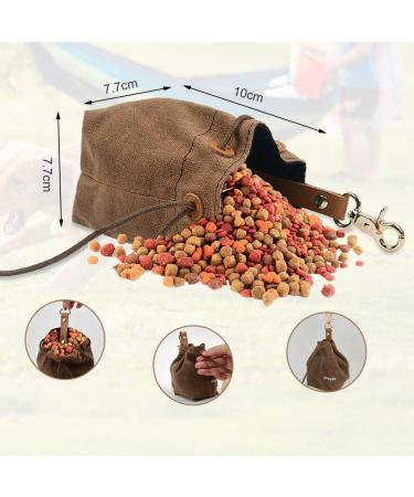 Shop TMBMLPP Dog Treat Feed Bag - Brown | Clip Buckle & Shrink Pockets for Puppy Training & Travel | Perfect for Toys & Delicacies - International Shipping Available - Buy Online on SooperMarket.com