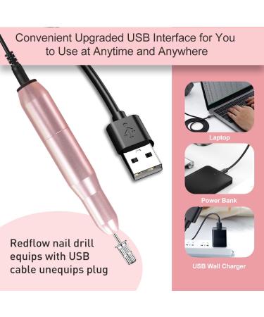 RedFlow Professional Electric Nail Drill Kit - 6 Bits & 50 Sanding Bands Included (Pink) - Buy Online on SooperMarket.com