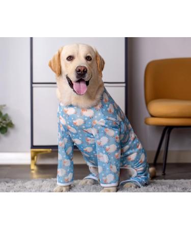 Dog Cooling Clothes Breathable Mesh Cooling Pajamas for Dogs Sunscreen Cooling Dogs Four-Legged Jumpsuit Costumes for Medium and Large Dogs Indoor Outdoor (5XL Blue sheep) 5XL Blue sheep - Buy Online on SooperMarket.com
