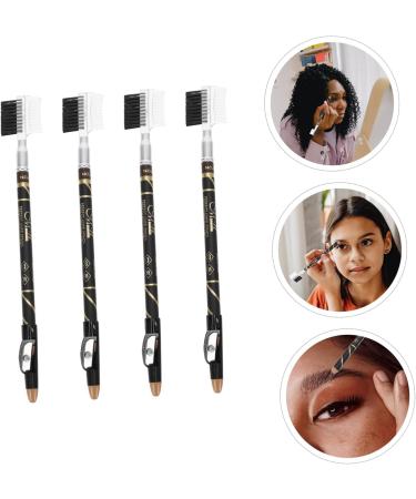 Angoily 4pcs Two-in-one Eyebrow Pencil Eyebrow Pen Mini Suitcase Eyebrow Beauty Pencils Miss 2 in 1 - Buy Online on SooperMarket.com