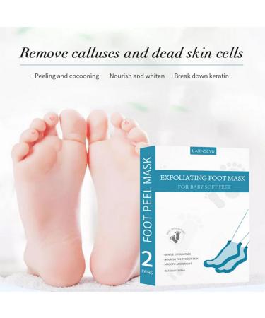 Foot Mask - 4 Pairs Peeling & Moisturizing Socks for Dry Cracked Feet | Spa Treatment for Men & Women | Gentle Corn Removal - Buy Online on SooperMarket.com