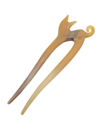 Marycrafts Buffalo Horn Kitty Hair Fork Hair Pin Hair Accessories Light Shade