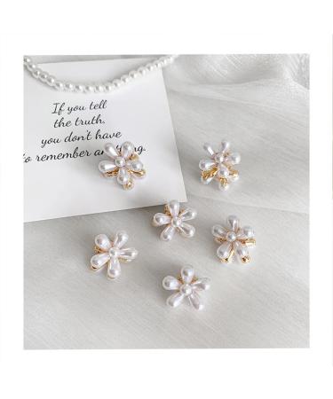 Mini Pearl Flower Hair Claw Clips - Set of 20 | Sweet Daisy Design | Decorative Hair Accessories for Women and Girls - Buy Online on SooperMarket.com