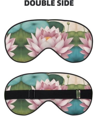 SSIMOO Lotus Flower Namaste Eye Mask - Breathable Soft Sleep Patch for Travel & Relaxation - Black - Buy Online on SooperMarket.com