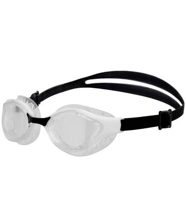 Arena Air-Bold Swipe swimming goggles unisex swimming glasses for adults with large glasses UV protection Swipe Anti-Fog Technology Air Seals Unit size Clear-White-Black