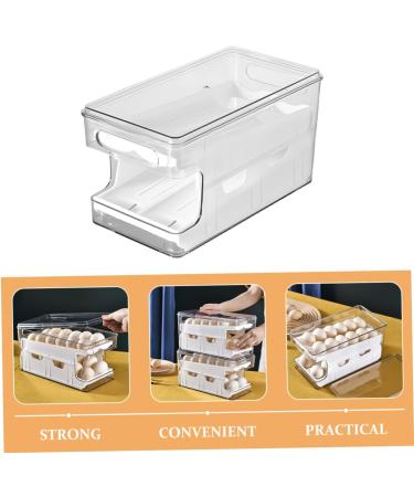 ORFOFE Box Egg Storage Box Eggs Plastic Bins with Tray Egg Tray for Refrigerator Egg Rack Double Layer - Buy Online on SooperMarket.com