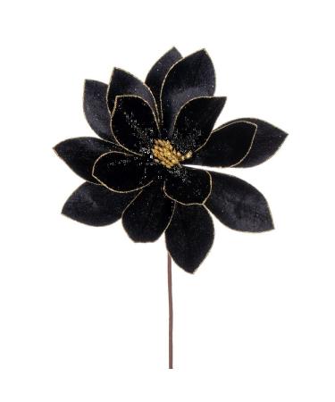 Vickerman 705308-22" Black Velvet Sheen Glitter Trim Poinsettia Spray (4 Pack) (RG223317)