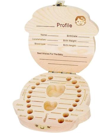 Wooden Baby Teeth Save Box - Kids Tooth Organizer in Souvenir Wood Gift (Girl) - Buy Online on SooperMarket.com