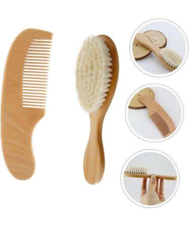 FRCOLOR 1 Set Shampoo Brush & Baby Bath Massager Combo - Soft Bristle Head Scrubber & Beech Baby Comb | Barber & Shower Hair Scalp Brush - Buy Online on SooperMarket.com