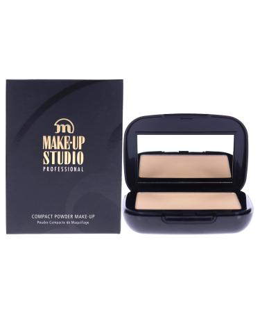 Professional Make-Up Compact Powder Foundation 3-In-1 - Compact Fixing Powder - Handy To Travel With - Long Lasting Foundation - Beige - 0.35 Oz