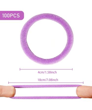 Elastic Hair Bands Hair Ties 100Pcs Seamless Ponytail Holders for Girls & Women - Cute Fabric Hair Ties (2 Inch Diameter) - No Damage, Mix Color - Multicolor - Buy Online on SooperMarket.com