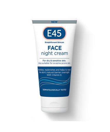 E45 Face Night Cream - Nourishing Night Moisturiser to Restore Skin Barrier For Sensitive Skin & Eczema Prone Skin - Regenerative & Firming Night Cream - Perfume Free - Dermatologist Approved - 50ml