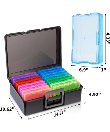 Gaevenwin Large 4x6 Photo Case and Craft Organizer - Portable Storage Box with 16 Inner Cases for Stickers, Seeds, and Crafts - Buy Online on SooperMarket.com
