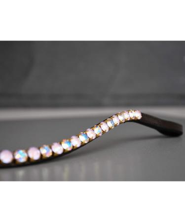 Buy Happiness Hinge Horse 'Lavender' with Pink Glitter Stones - Curved Pony Leather (Black) | International Shipping Available - Buy Online on SooperMarket.com