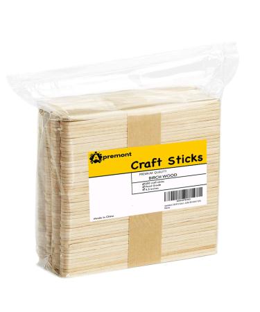 200 Pcs Natural Wooden Food Grade Craft Sticks - Ice Cream Stick - Popsicle - 4.5 inch Length - Suit Crafting  Stirring  Paddle  Waxing  Small Ice Pop Stick for DIY Kids Popcicle - Apremont