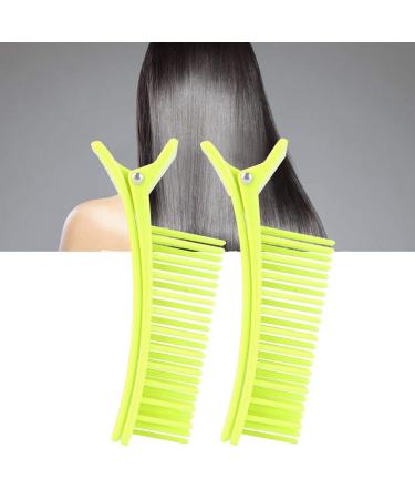 2pcs Hair Styling Clips - Non-slip Matte Handle, ABS Splint, Fluorescent Green - Buy Online on SooperMarket.com