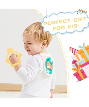 Vicloon Baby Teething Ring - 2PC Silicone BPA-Free Soft Lion Bite Toys for 3+ Months - Dental Aid & Massager - Yellow - Buy Online on SooperMarket.com