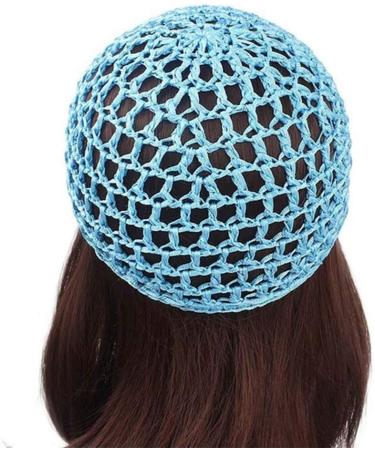 Handmade Women's Mesh Crochet Hair Net in Black - Sleep Cap Head Scarf Bonnet Snood Cover - Buy Online on SooperMarket.com