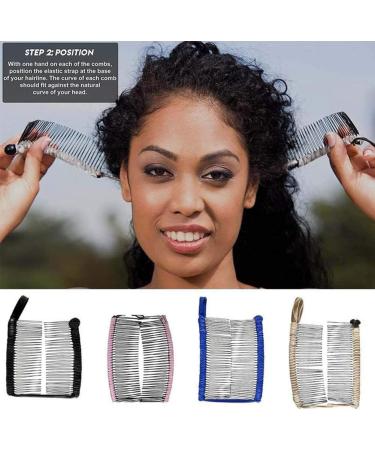 Ispchen Vintage Bananas Hair Clip Set | 2-Piece Stretch Hairpins for Thick Wavy Hair | Stylish Accessories for Women & Girls - Black - Buy Online on SooperMarket.com