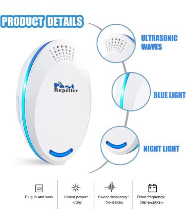 4-Pack Ultrasonic Pest Repeller for House - Electronic Mouse, Rodent, and Spider Repellent - Buy Online on SooperMarket.com