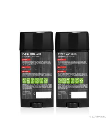 Every Man Jack Marvel Spider-Man Deodorant Twin Pack - 3oz x 2 Sticks | Aluminum-Free, Parabens-Free, Phthalate-Free, Dye-Free | Certified Cruelty Free - Buy Online on SooperMarket.com