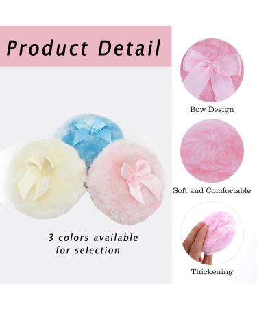 4pcs Large Fluffy Plush Body Puff Set | Ultra Soft & Washable Powder Puffs for Face and Body - Buy Online on SooperMarket.com