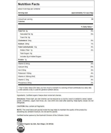 Swanson Freeze-Dried Tart Cherries - Unsweetened 2 oz (56g) Pkg - Buy Online on SooperMarket.com
