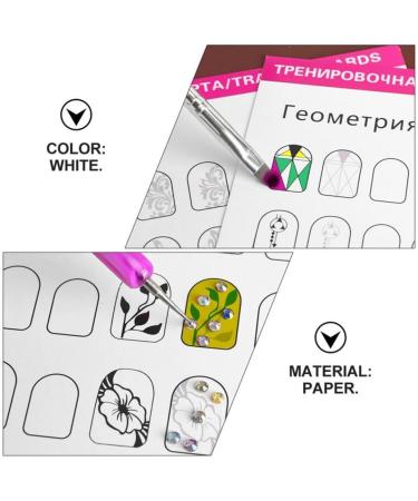 Nail Art Practice Book Beginner Manicure Training Drawing Cards Easy to Clean 12 Sheets Manicure Training Cards - Buy Online on SooperMarket.com