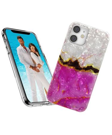 ARSTVEC protective cover for iPhone 12 iPhone 12 Pro for girls and women glitter-perplan glossy sparkling slim soft TPU back cell phone case for iPhone 12/12 Pro elegant pink golden rosa golden marble