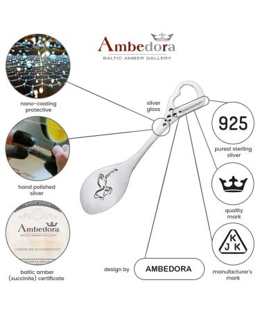 AMBEDORA Children's Christening Gift - Small Silver Spoons with Engraving | Real Silver 925 Birth Gift - Buy Online on SooperMarket.com