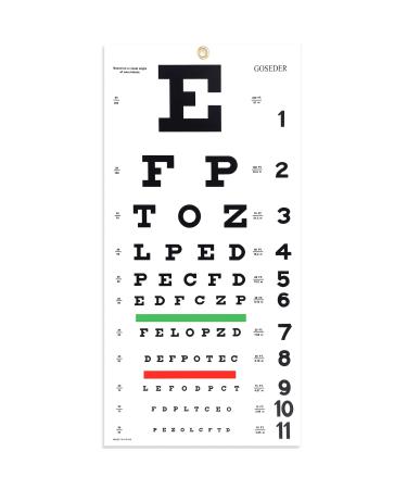 Snellen Eye Chart Eye Charts for Eye Exams 20 Feet 22 11 Inches Low Vision Eye Test Charts for Wall D cor Kids Gifts