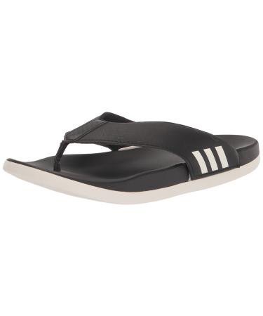 adidas Women's Adilette Comfort Flip Flop Slide Sandal 8 Black/White/Black