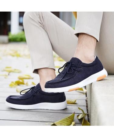OrthoComfoot Men's Slip-On Arch Support Boat Shoes - Plantar Fasciitis Relief, Comfortable Walking Loafers - Navy, Size 11W - Buy Online on SooperMarket.com