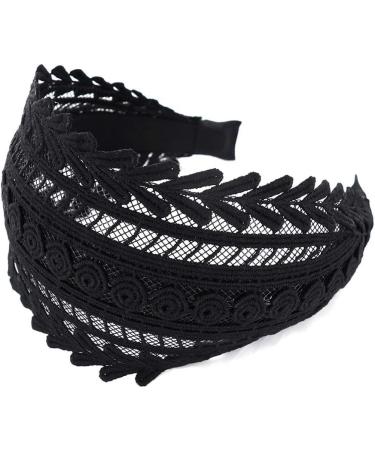axy HR15A Vintage Wide Headband - Elegant Black Hair Band for Stylish Women | International Shipping - Buy Online on SooperMarket.com