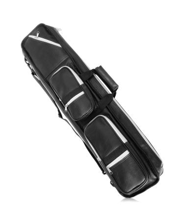ICZW 4x8 Pool Cue Case Billiard Stick Carrying Case Leatherette Soft Cue Bag Hold 4 Butt 8 Shaft Black