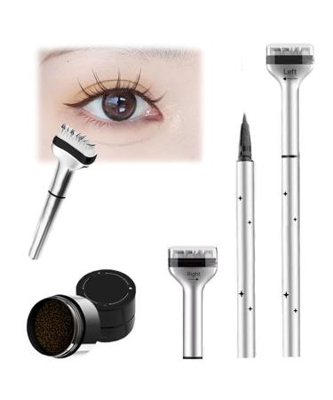 Lower Lash Stamp - Waterproof Eyelash Stamp Kit 2-in-1 Waterproof Sweatproof Eyeliner Quick Eye Makeup Tool Liquid Eye Liner Stamp Eyeliner Pencil for Bottom Lashes(Brown set)